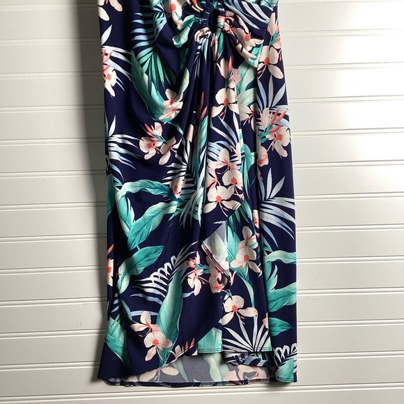 Tommy Bahamas Dress Women CS/TP Ladies Blue Floral Outdoors Polyester Casual - Picture 4 of 9